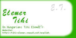 elemer tihi business card